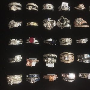 White Sapphire / CZ Rings / Ring Sets Sz 8